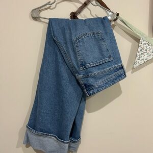 Large cuff old navy extra high rise wide leg jeans